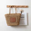 Niche Thailand Straw Bag Retro One Shoulder Portable Hollow Out Cutout Woven Bag Women Seaside Vacation Beach Bag Bella Mia