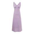 Summer Holiday Casual Purple Pattern V neck Lace up Waist Tight Dress