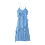 Women Clothing Laminated Decoration Sexy Suspenders Dress Bella Mia