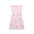 Women Clothing Spring Three Dimensional Floral Chest Lace up Knitted Tube Top Dress Bella Mia