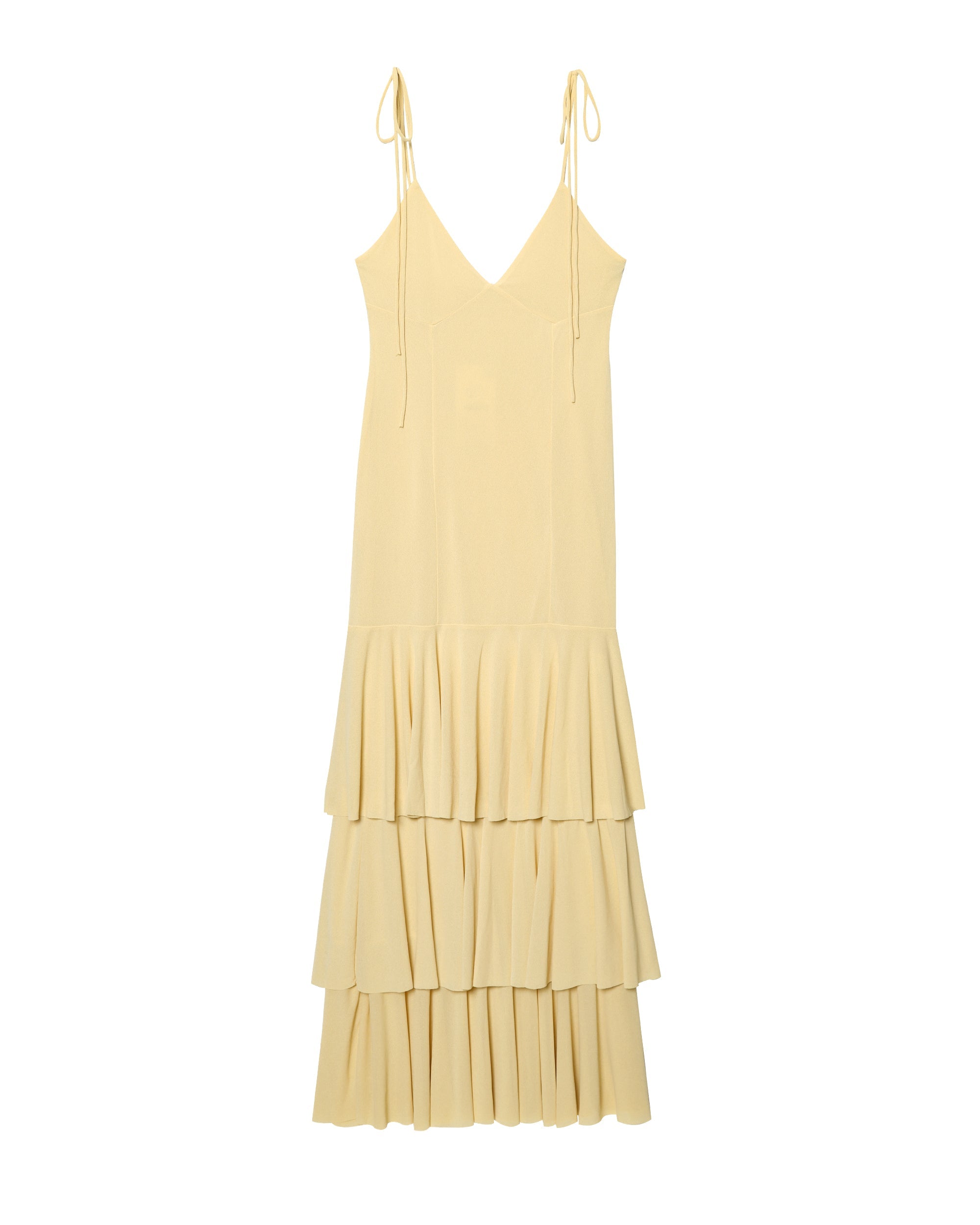 Slimming V Neckline Sexy Suspenders Backless Laminated Decoration Midi Dress
