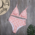 High Waist Plaid Bikini Split Swimsuit Sports Swimwear Bikini Bella Mia