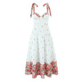 Elegant Sweet Dress Women Summer Printed Lace up Waist Tight Design Cami Dress Bella Mia