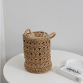 Fresh Straw Bag Summer Woven Tote All Matching Hollow Out Cutout Bucket Rattan Weave Bag Women Bag Bella Mia