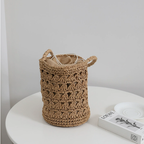 Fresh Straw Bag Summer Woven Tote All Matching Hollow Out Cutout Bucket Rattan Weave Bag Women Bag Bella Mia