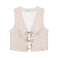 Summer Women Casual Sleeveless Beaded Vest Shorts Bella Mia