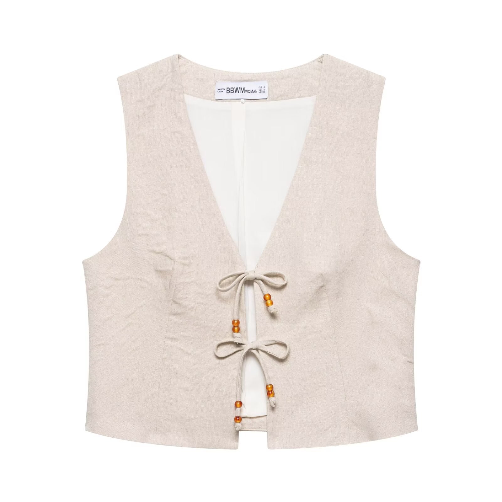 Summer Women Casual Sleeveless Beaded Vest Shorts Bella Mia