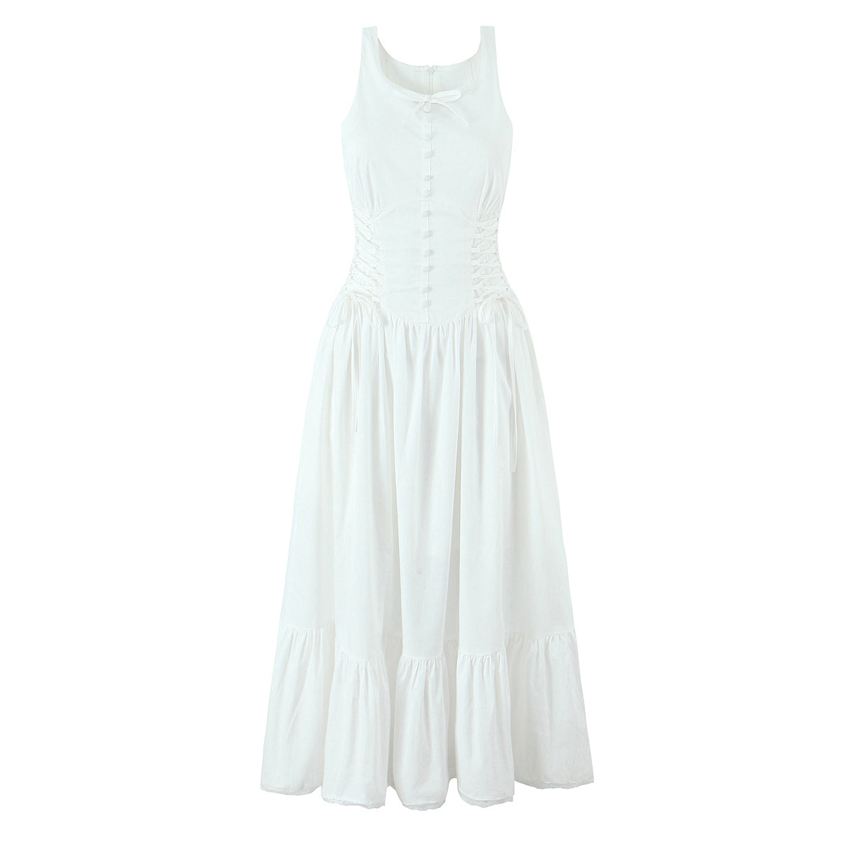 Elegant Sleeveless Dress Summer Slimming Boho Bow Mid Length Dress Bella Mia