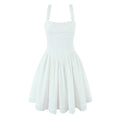 Sweet Lace Chic Bow Short Dress Square Collar Sexy Slim Mini Dress Bella Mia