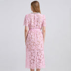 Women Spring Summer Lace Round Neck Dress Bella Mia