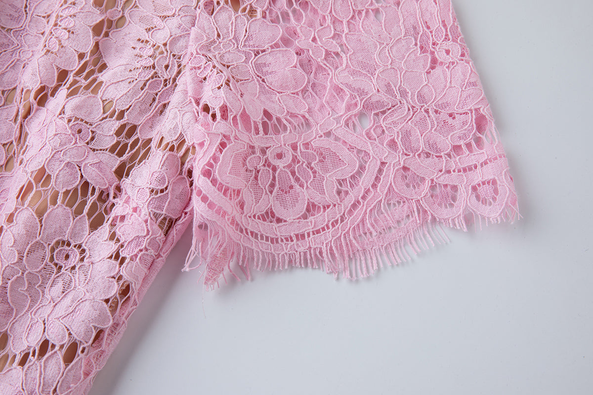Women Spring Summer Lace Round Neck Dress Bella Mia