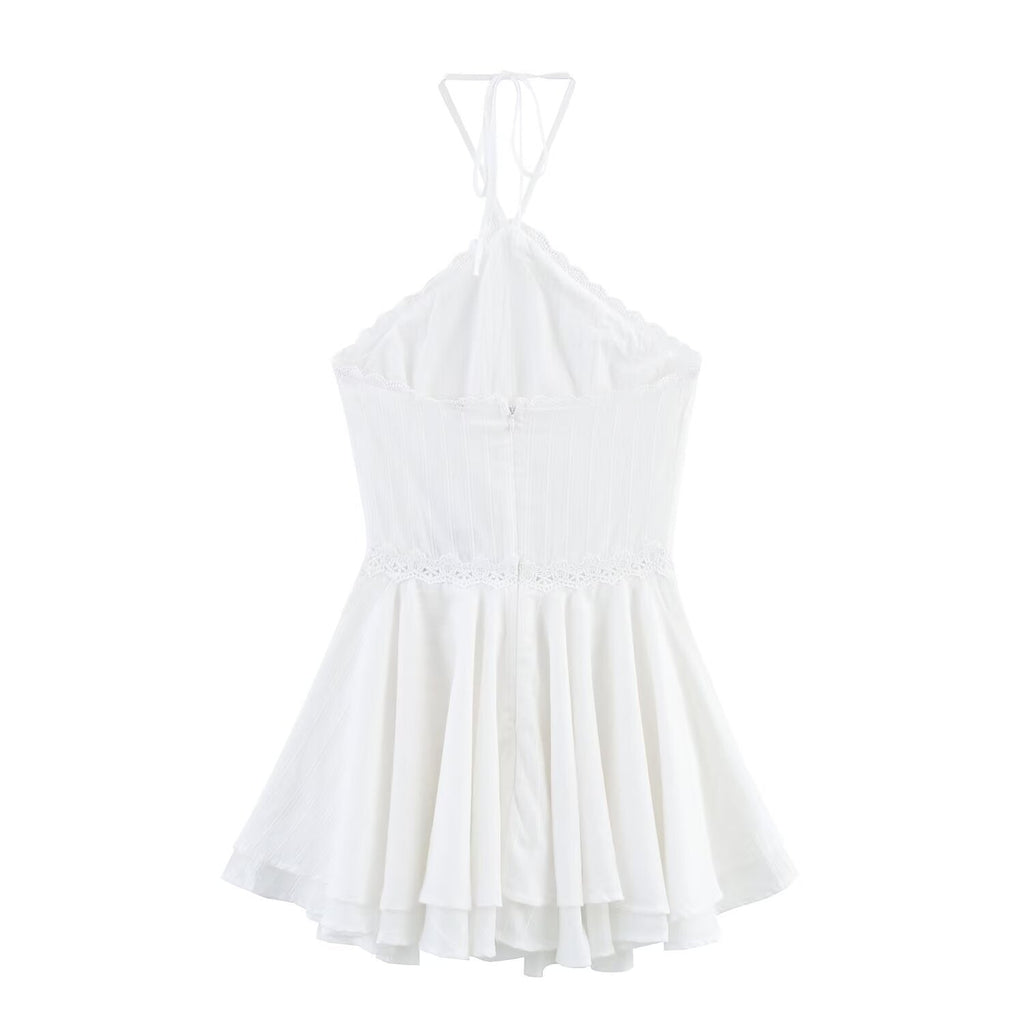 Summer Sexy Net Red Wind Hanging Collar Short Dress Bella Mia