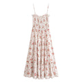 Rayon Printed Elastic Chest Wrapped Beach Casual Sling Dress Summer Waist Controlled Midi Dress Bella Mia