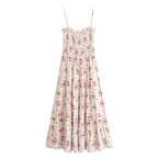 Rayon Printed Elastic Chest Wrapped Beach Casual Sling Dress Summer Waist Controlled Midi Dress Bella Mia