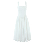 Elegant Floral Lace Lace Sling Dress Dress Summer Cinched Waist Slim Fit Midi Dress Women Bella Mia