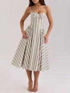 Gentle Green Shivering Sling Dress Women Summer Waist Tight Seaside Vacation Beach Dress Bella Mia