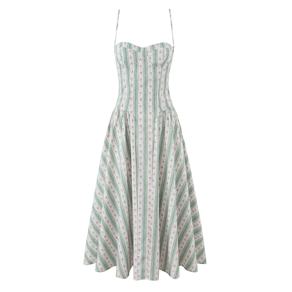 Gentle Green Shivering Sling Dress Women Summer Waist Tight Seaside Vacation Beach Dress Bella Mia