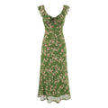 Tea Break Green Shivering Dress Women Summer Vacation V neck Sexy Cinched Slimming Maxi Dress