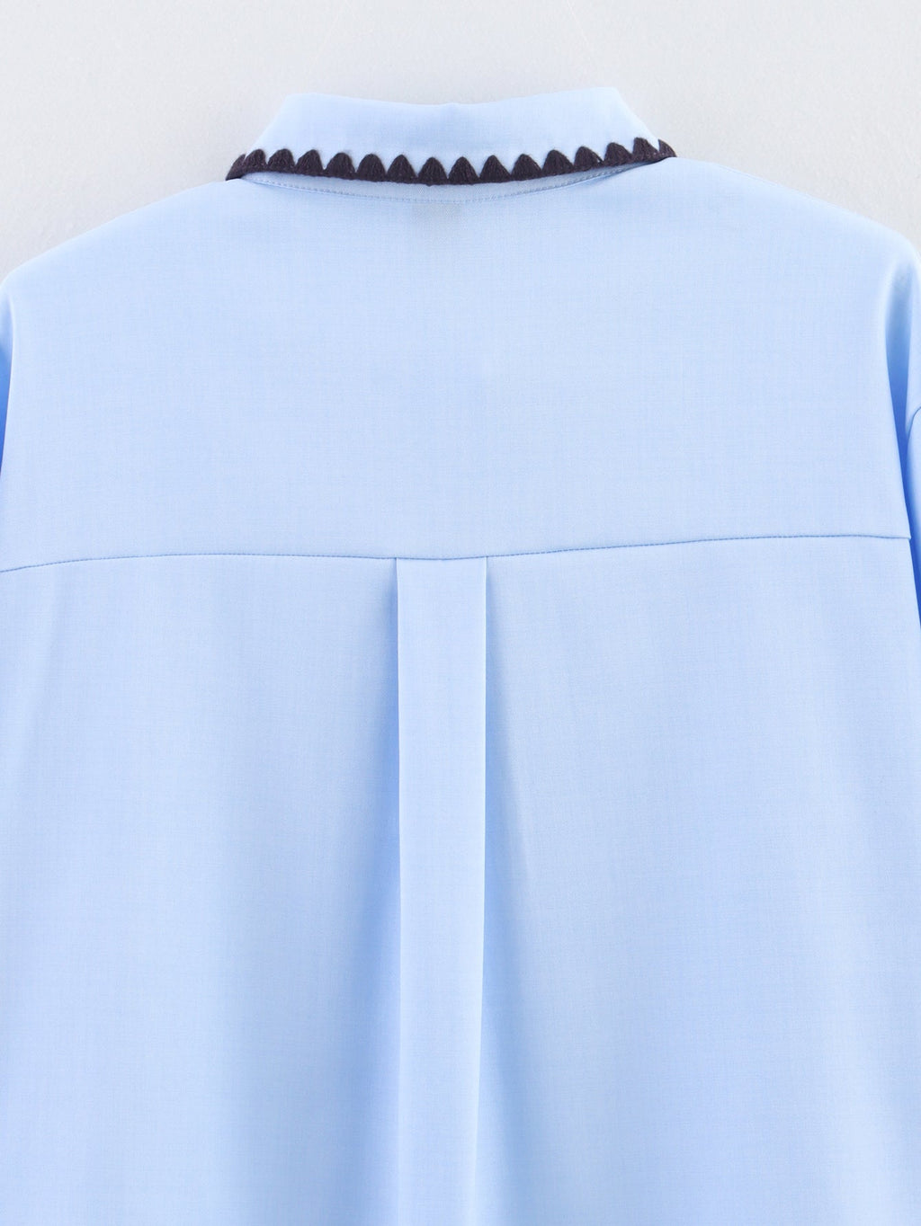 Women Clothing Autumn Niche Chic Shell Craft Blue Shirt Long Sleeve Loose Shirt Bella Mia