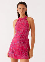 Summer Women Clothing Sequined Embroidered Halter Dress Sexy Backless Dress Women Bella Mia