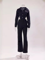 Sexy Shein Jumpsuit Casual Elastic Hollow Out Cutout out Denim Jumpsuit Bella Mia