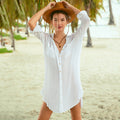 Woven Crepe Shirt Hidden Hook Beach Cover up Bikini Coat Shirt Swimsuit Cardigan Women Bella Mia