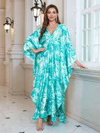 Silk Satin Holiday Beach Dress Loose Dress Women Sunscreen Robe Beach Cover Up Bella Mia