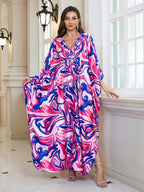 Silk Satin Holiday Beach Dress Loose Dress Women Sunscreen Robe Beach Cover Up Bella Mia