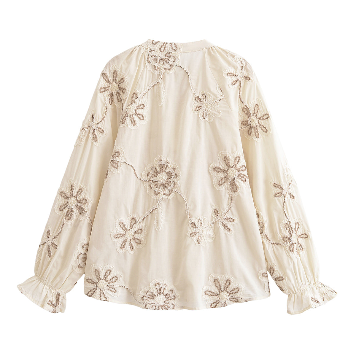 Women Clothing Spring Sweet Floral Embroidered Mini Shirt Bella Mia