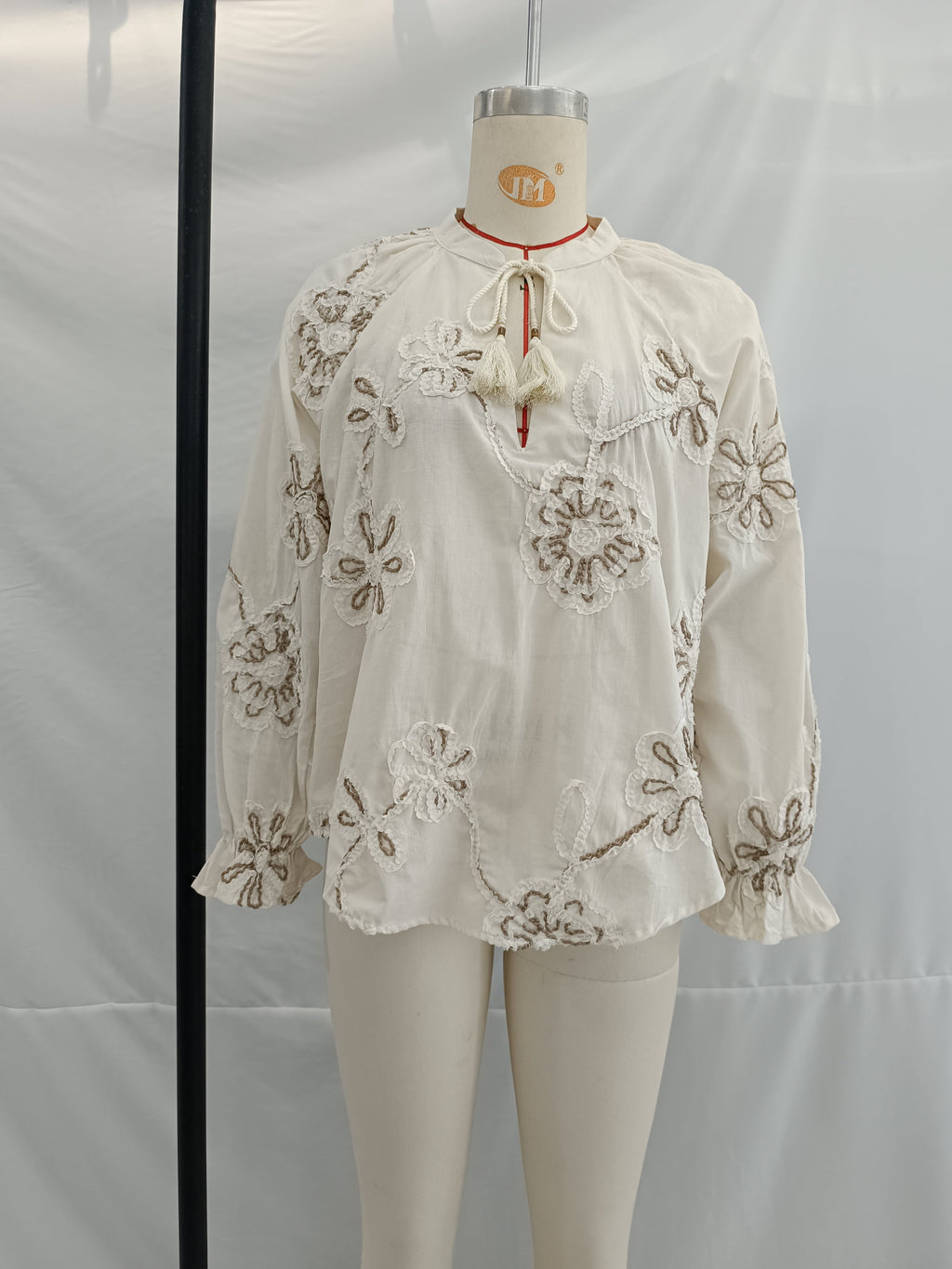 Women Clothing Spring Sweet Floral Embroidered Mini Shirt Bella Mia