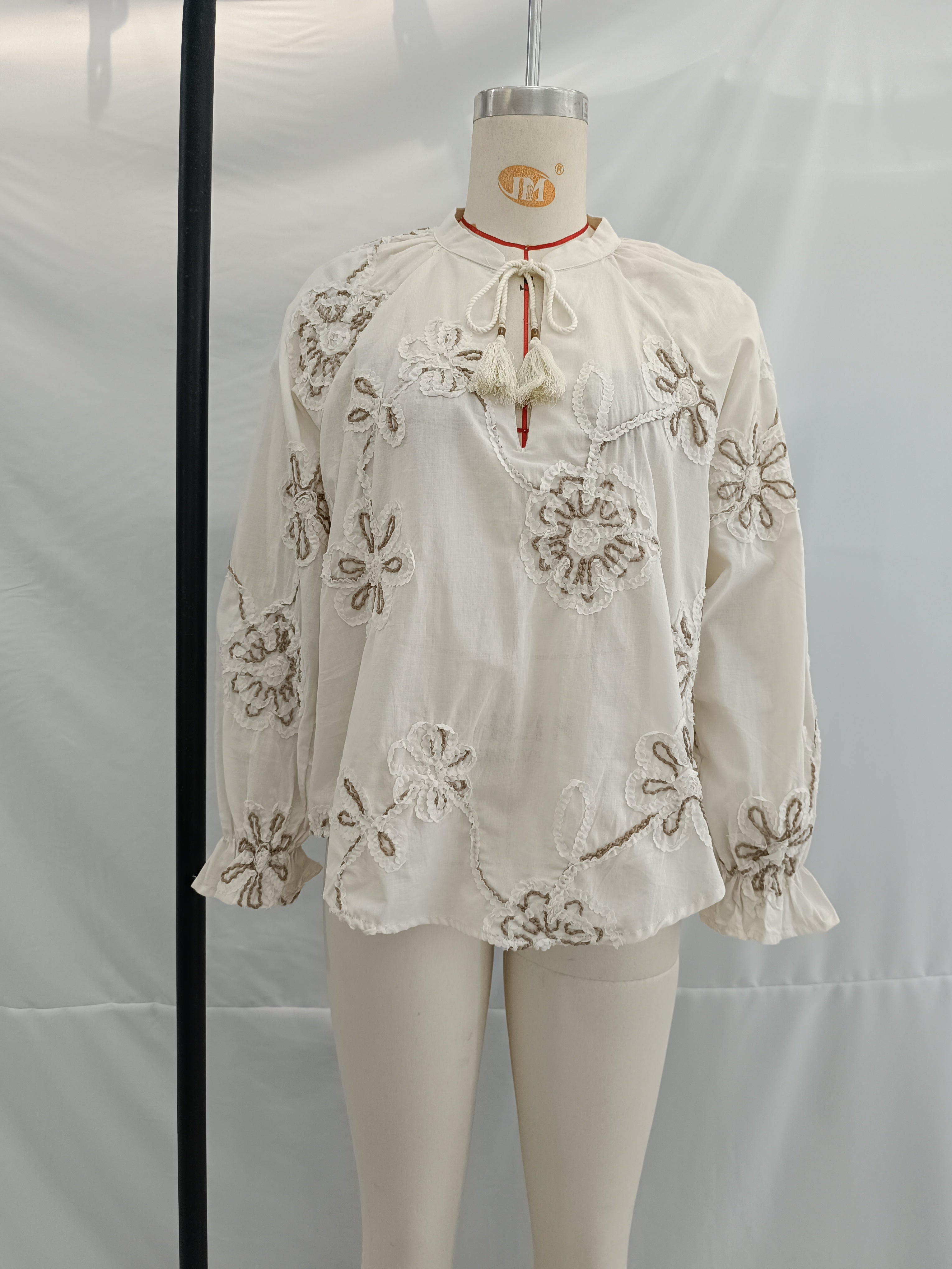 Women Clothing Spring Sweet Floral Embroidered Mini Shirt Bella Mia