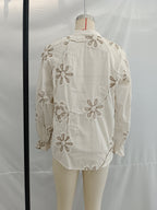 Women Clothing Spring Sweet Floral Embroidered Mini Shirt Bella Mia
