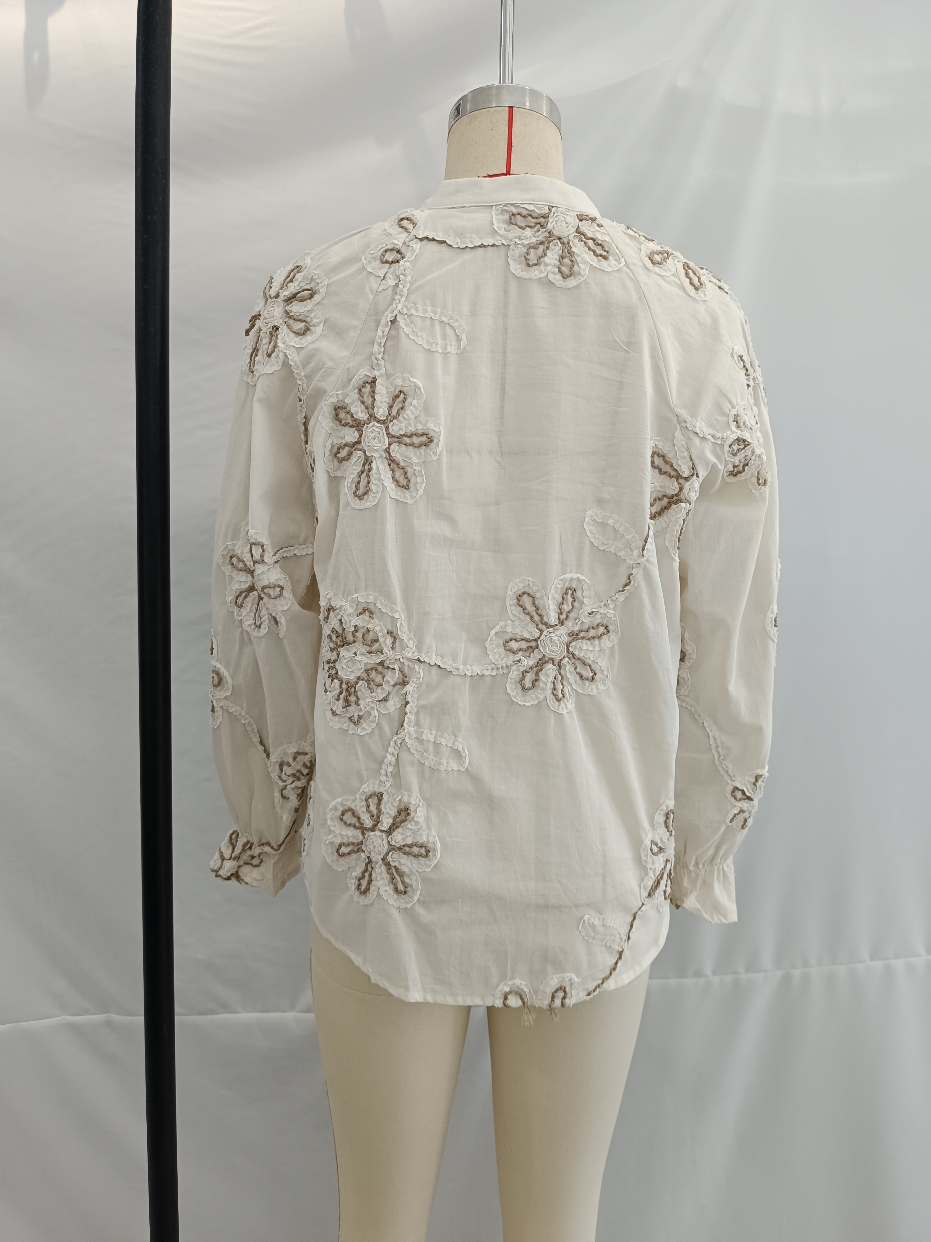 Women Clothing Spring Sweet Floral Embroidered Mini Shirt Bella Mia