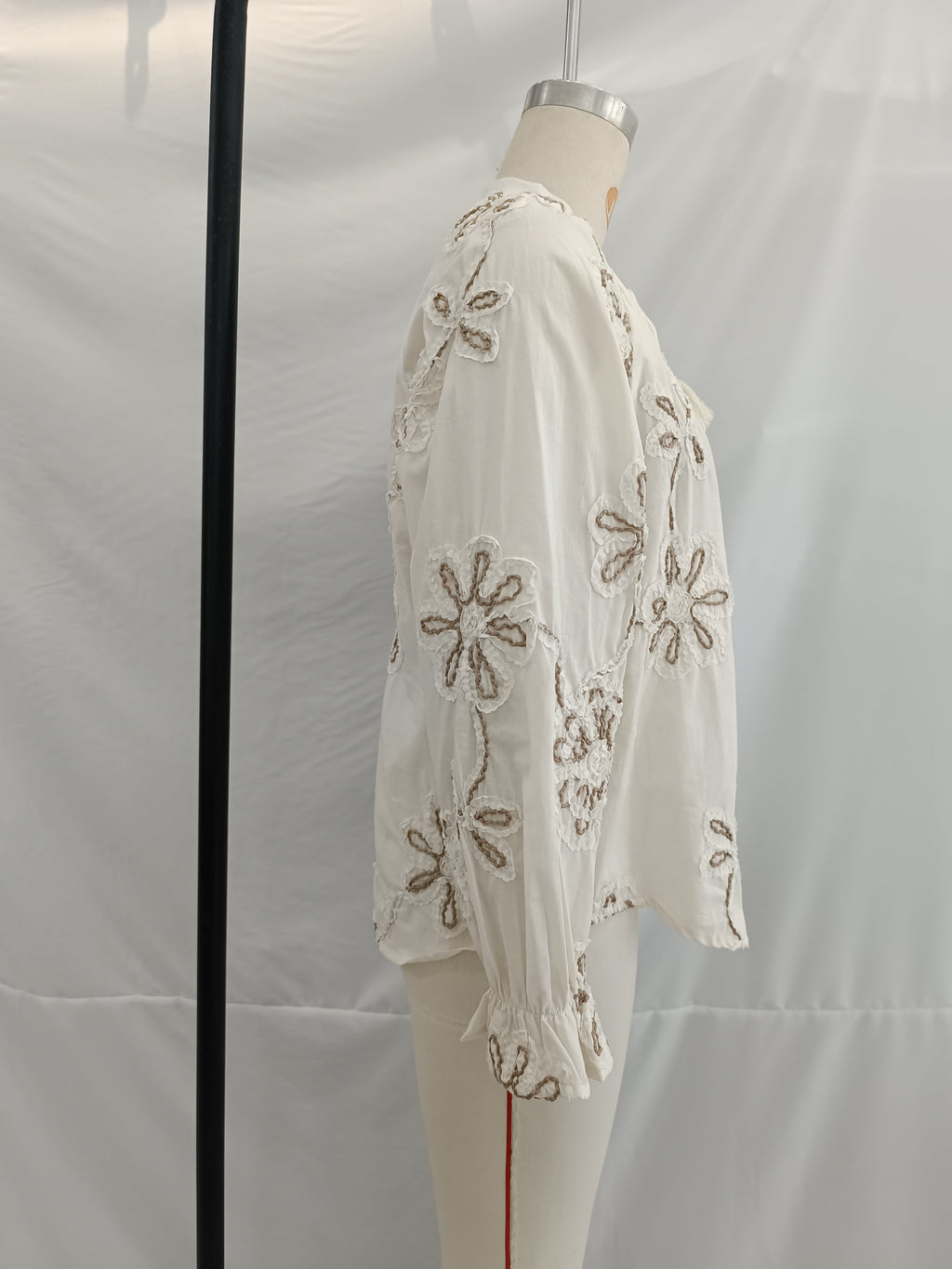 Women Clothing Spring Sweet Floral Embroidered Mini Shirt Bella Mia