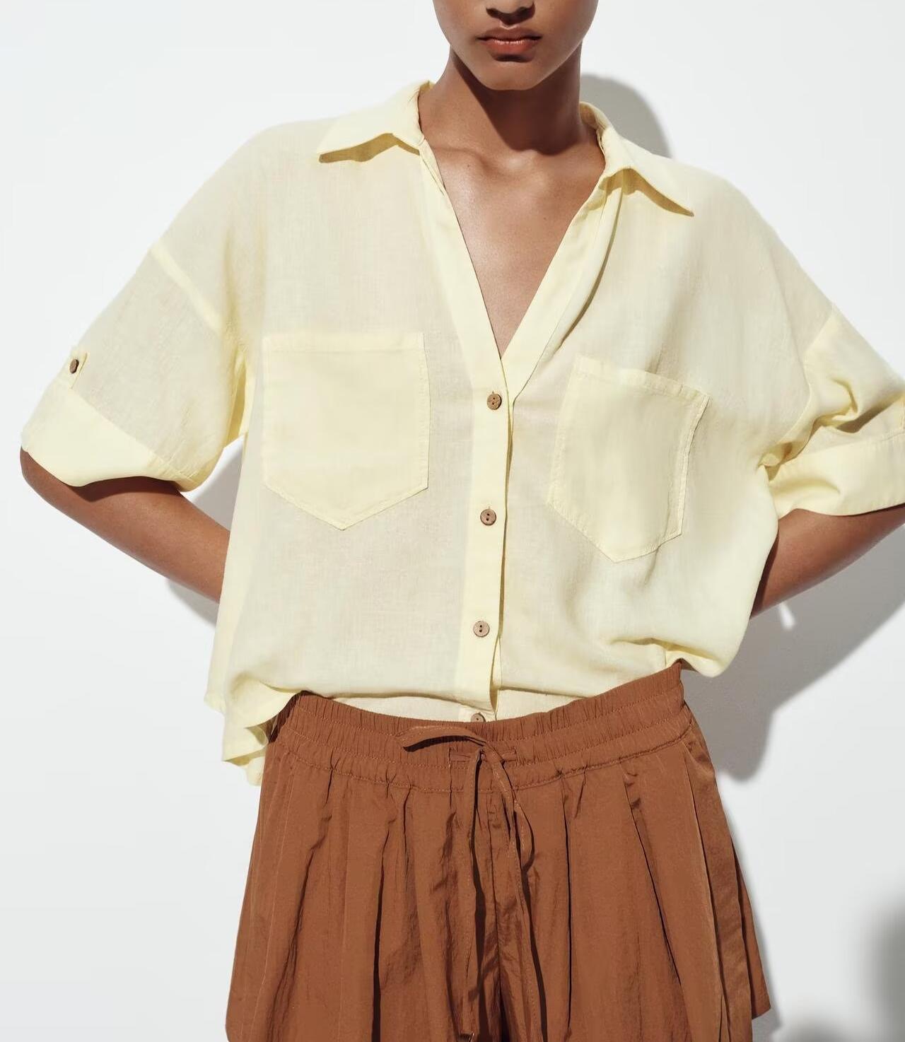 Summer Women All Match Casual Blended Shirt Bella Mia