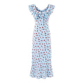Summer Wind Ruffled V neck Floral Vacation Casual Dress Dress