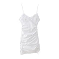 Summer Women Clothing Slim Fit Bow Decorative Pleated Short Dress Bella Mia
