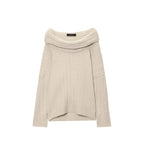Trendy Casual All Matching Lazy off Shoulder Shoulder Knitwear Sweater Women Bella Mia