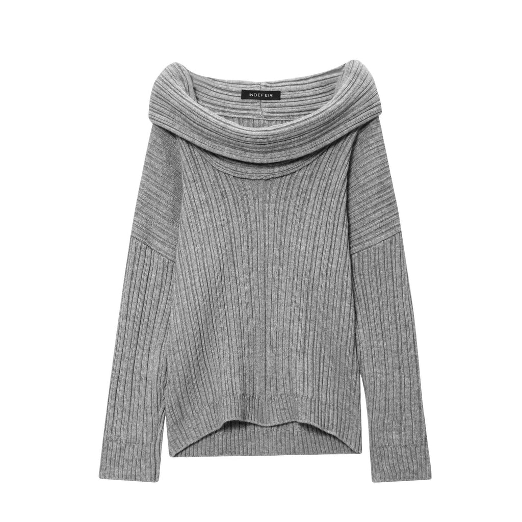 Trendy Casual All Matching Lazy off Shoulder Shoulder Knitwear Sweater Women Bella Mia