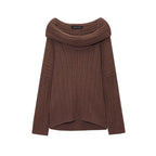 Trendy Casual All Matching Lazy off Shoulder Shoulder Knitwear Sweater Women Bella Mia