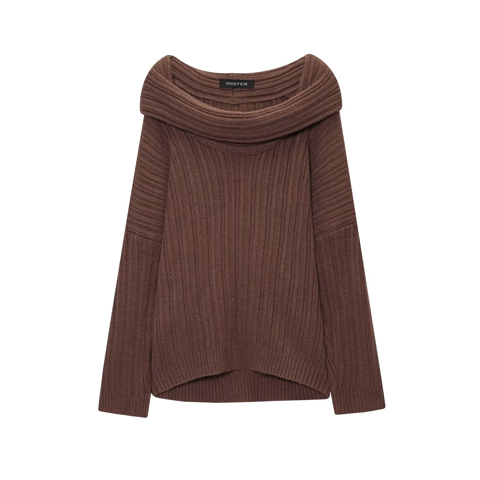 Trendy Casual All Matching Lazy off Shoulder Shoulder Knitwear Sweater Women Bella Mia
