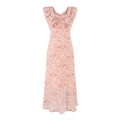 Sweet Printed Chic Ruffled Square Collar Maxi Dress Vintage Slim Fit Backless Vacation