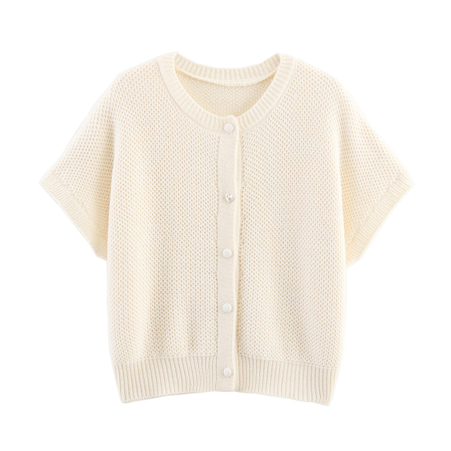 Fall Women Clothing Simple round Neck Fishnet Pin Waistcoat Knitted Vest Cardigan Bella Mia