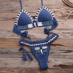 Bikini Women Hand-Knitted Retro Bohemian String Shell Split Swimsuit Bella Mia