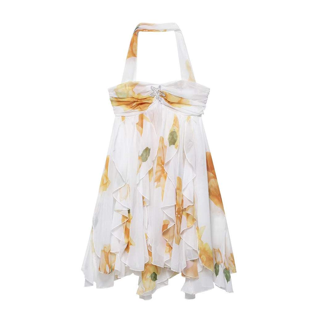 Women Clothing French Design Vacation Printing Dress Bella Mia