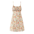 Summer French Romantic Sexy Sweet Floral Design Waist Slimming Sling Dress