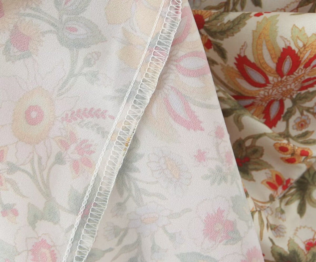 Summer French Romantic Sexy Sweet Floral Design Waist Slimming Sling Dress