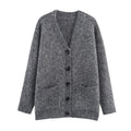 Women Clothing Autumn Lazy Autumn Winter Simplicity V neck Single Breasted Coat Bella Mia