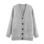 Women Clothing Autumn Lazy Autumn Winter Simplicity V neck Single Breasted Coat Bella Mia