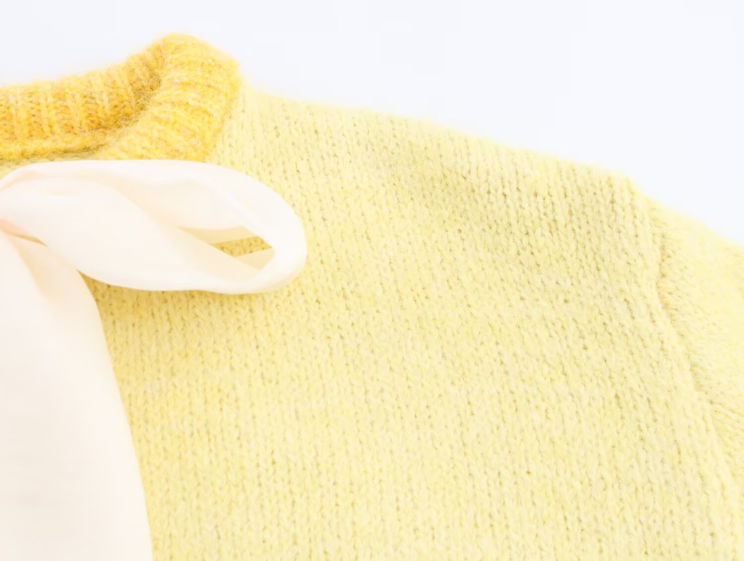 Women Clothing Fall round Neck Long Sleeve Bowknot Decorative Knitwear Coat Bella Mia